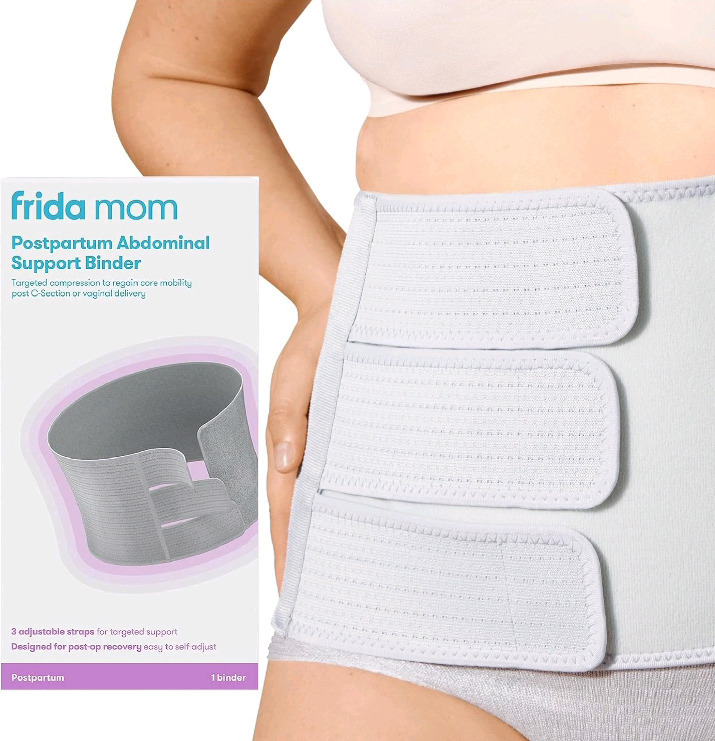 New | Frida Mom Belly Binder | Postpartum Recovery | for Natural Delivery & C-Section Recovery | 9" High Adjustable Compression Wrap