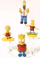 4 SIMPSONS Figures : 1990 Bart (1.4"), 2006 Homer (3.5") & 2003 Bart & Lisa Kellogg's Prizes (2.25")