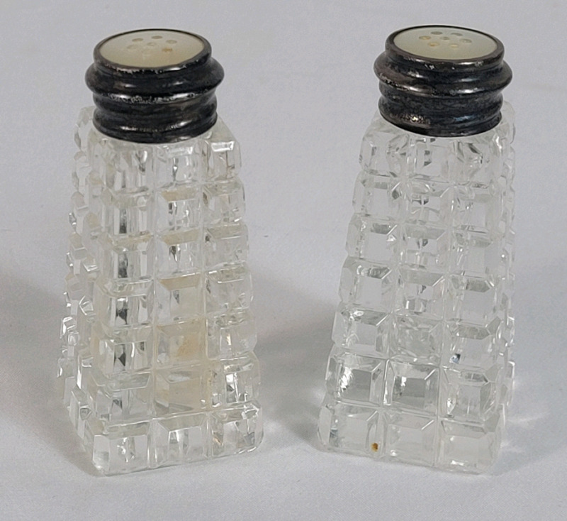 Vintage BIRKS Sterling Silver Button Top Salt & Pepper Shakers