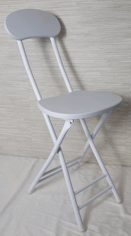 Portable Folding Bar Stool Seat . Measures 30" tall , Seat measures 17.5" from floor and 10"&times;12"
