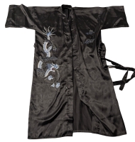 Black Silky Kimono-Style Robe | One Size Fits Some