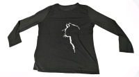 New Size XL | Graphic Cat Silhouette Print Cotton Mix Long Sleeve Shirt