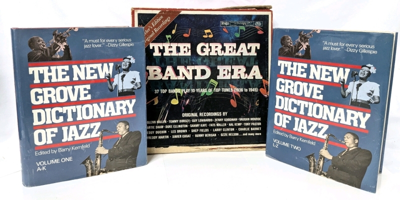 Hardcover : The New Grove Dictionary of Jazz (Vol 1 & 2) & Vintage Reader's Digest Collector's Edition "The Great Band Era : 1936-1945" 10 Record LPs Set