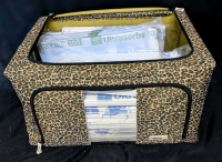 10 New MEDLINE Ultrasorbs Advanced 300 Packs & 1 Advanced+ 300 Underpads Pack in Not New Cloth Leopard Print Storage Box