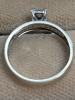 10KT White Gold Solitaire Diamond Ring 10 small Diamonds On Band Stamped 10KT ZEI Size 8 - 4