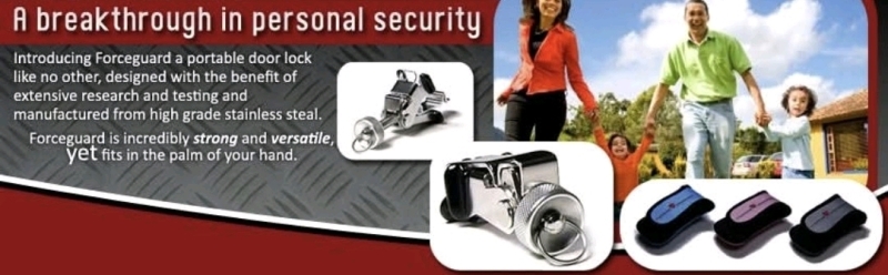 2 New Force Guard Portable Locks with 2 Pouches