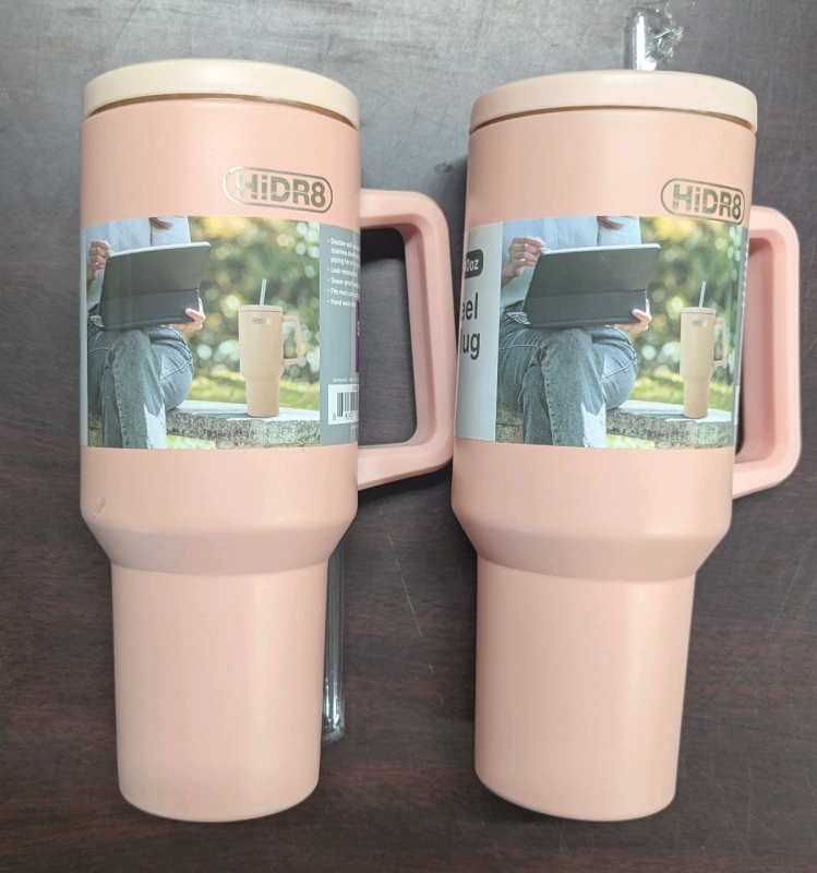 2 New: Stainless Steel Secure Sip Mug - 40oz - Double Wall Vacuum Insulated - Minor Shipping Damages