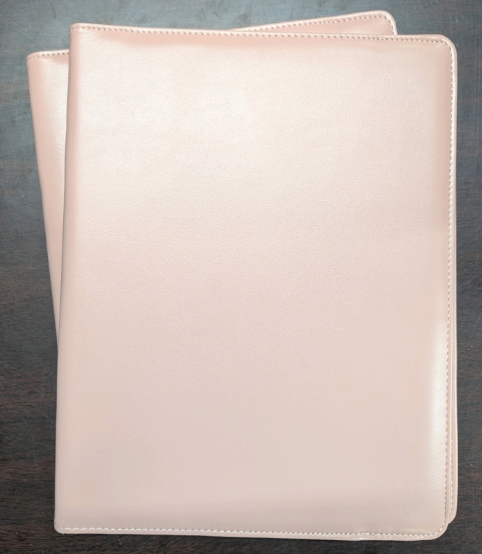 2 New: Vegan Leather Padfolio's - 9.25" x 12.25" - Pink