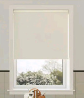 New | Langley Cordless Ivory 100% Blackout Textured Fabric Roller Shade W/ Hardware | * Retails $121.67 *