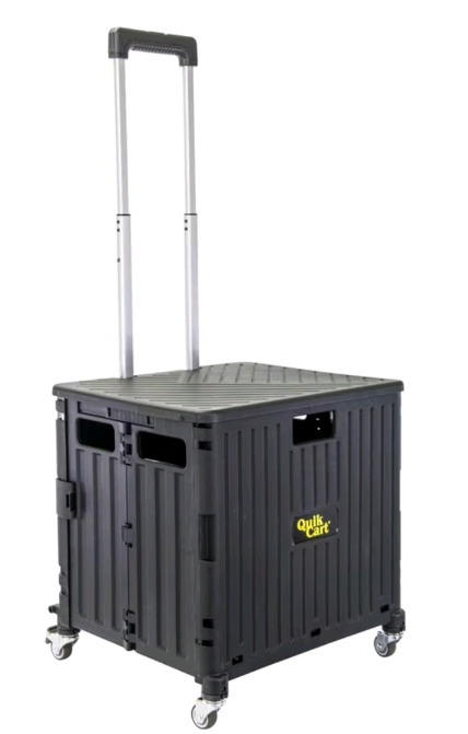 New | Quik Cart 360 Collapsible Four Wheeled Rolling Crate | * Retails $64.99 *