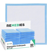 New | 2 Packs Of Remedies Disposable Bed Pads ( 50 Total )