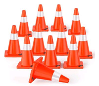 12 New | Bittife Traffic Safety Cones 18" Tall W/Reflective Collars | * Retails $261! *