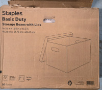 New | 20 Pack Of Staples Basic-Duty Storage Boxes W/ Lids | Retails $50+ *