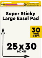 New | 3M Post-it Super Sticky Easel Pad, 25 x 30 Inches, 30 Sheets/Pad | * Retails $57.99 *