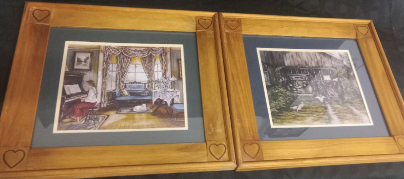 2 Framed Watercolor Prints by Trisha Romance | 19 x 21 inches