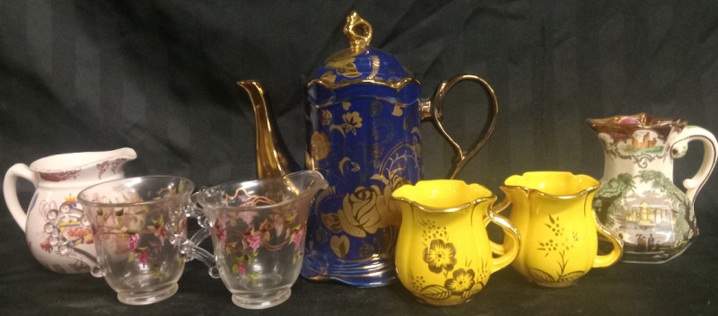 Vintage | Assorted Porcelain and Glass | 7 Items | Largest Item Measures 8" Tall