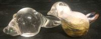 2 Glass Figirines | Beaver and Bird | Largest Item Measures 2 &frac12;"
