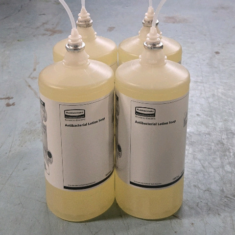 4 Pack New | 1600mL Rubbermaid Commercial One Shot Antibacterial Enriched Lotion Soap Refill
