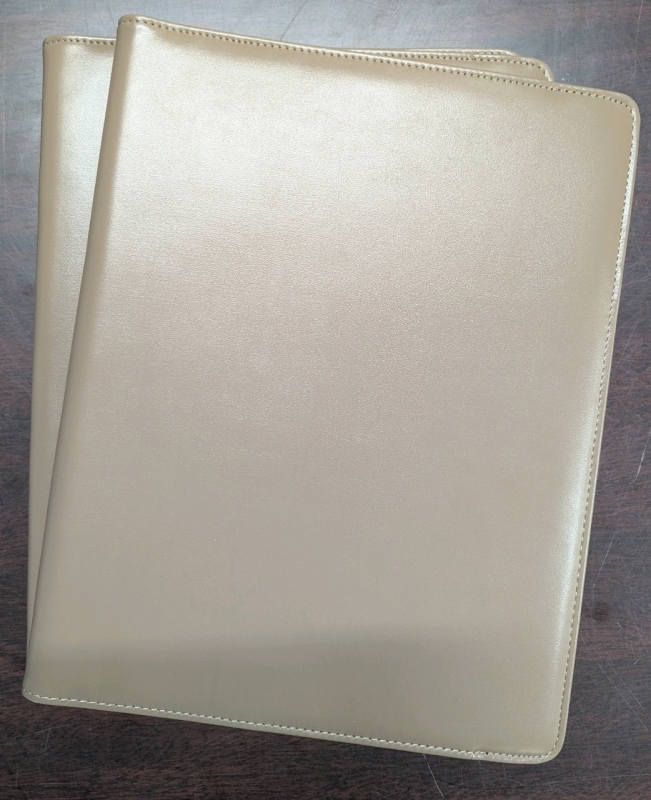 2 New: Vegan Leather Padfolio's - 9.25" x 12.25" - Brown
