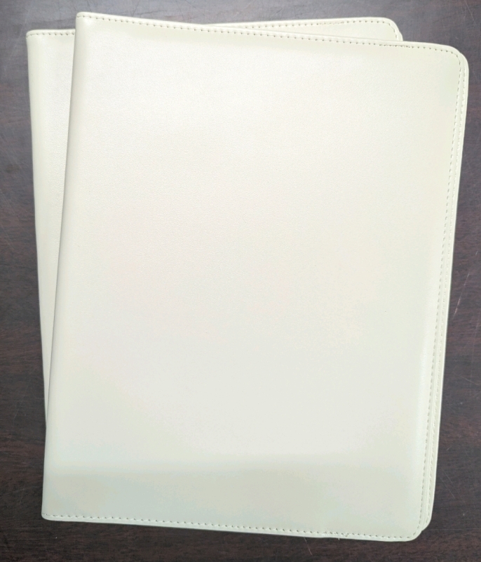 2 New: Vegan Leather Padfolio's - 9.25" x 12.25" - White