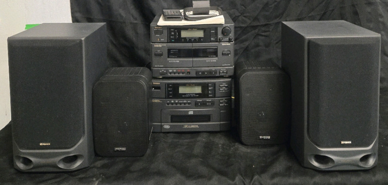 Fisher Mini Componet CD Audio System W/ Remote & 4 Speakers | Model # TAD M70