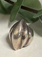 925 Sterling Silver Modernist Ring Stamped Size 6 Huge Heavy Signed
