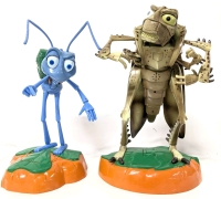 Rare Vintage 1998 Disney Pixar A BUG'S LIFE Hopper & Flik Thinkway Electronic Talking Room Guards (Untested) | Up to 13" Tall