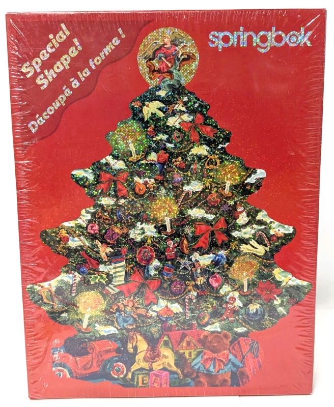 New 2000 Hallmark SPRINGBOK Christmas Tree-Shaped 500-Piece Puzzle | 24" x 30" Finished Size