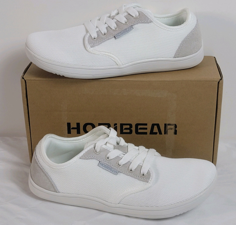 New SIZE 39 Hobibear Unisex Outdoor Zero Drop Cross-Trainer Running / Walking Sneakers , White