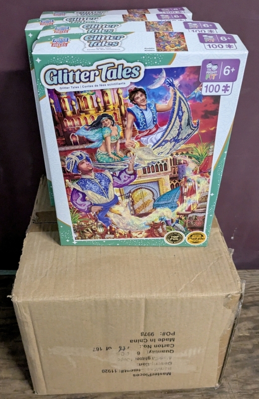 10 New GlitterTales ALADDIN 100-Piece Jigsaw Puzzle &bull; 14" x 19" Finished Size ea