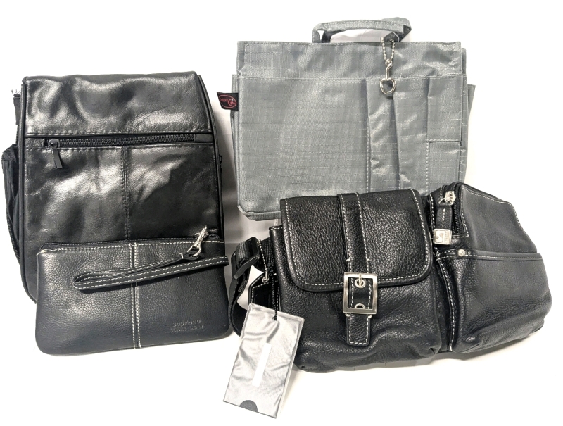 4 New Purses & Bags : Soprano Leather Fanny Pack & Clutch, Cherry Handbag Organizer, Sling Bag &bull; Organizer 9" x 1.75" x 7"