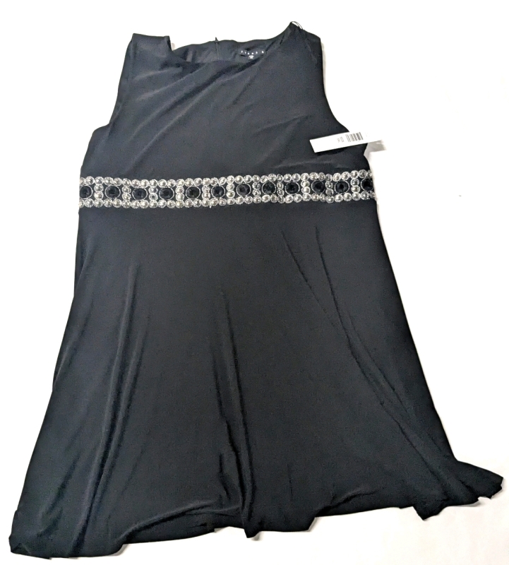 New Size 3XL | TATIANA B. Made in USA Sleeveless Midi Dress with Sequin & Embroidered Detailing 001 58486
