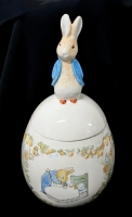 Vintage 1996 Beatrix Potter PETER RABBIT Egg-Shaped Cookie Jar &bull; 10" Tall