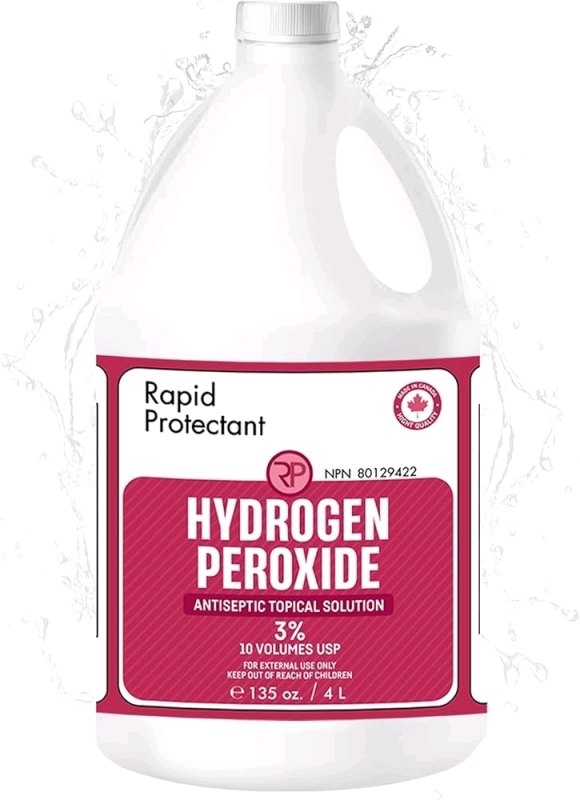 New Rapid Protectorate 3% Hydrogen Peroxide Antiseptic Topical Solution. 4L Bottle.