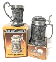 Vintage MF SINN Alte Meister Rembrandt-Humpen Pewter Beer Stein & Beer Cup &bull; Up to 6.25" Tall