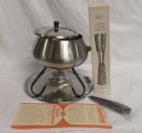 Vintage 70's | Eaton's Fondue Party Set | Comes w/ Fondue Fork Set | Tallest Item Meaures 12"