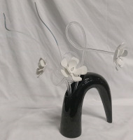 Vase w/ Plastic Flowers | Table Centerpiece | Measures 20 x 17"