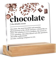 New | "Chocolate" Clear Plastic Sign | Measures 4 x 5"