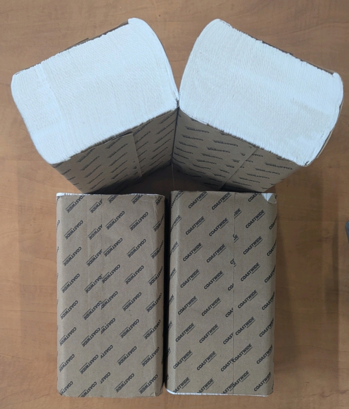 New: Multifold Paper Towels - 16 Packs Each With 250 Sheets - Measure 23.8 cm x 23.1 cm