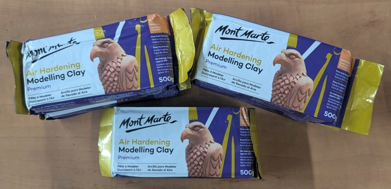 5 New Packs of Air Hardening Modelling Clay - Terra - 500g Per Pack