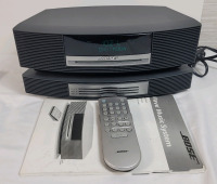 BOSE Wave Music System III w/Bose Wave Multi-CD Changer plus 3 Remotes & Manual . Tested Working . Radio working - Top CD Player won't read CDs , Multi-CD Player Working