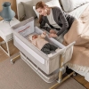 New Besrey Baby Bassinet Bedside Sleeper. Bedside Bassinet for Infant Newborn with Comfy Mattress, 9 Height Positions, Adjustable Bedside Crib with 360&deg; Swivel Wheels Bassinet for Baby with Storage Basket. 39" by 20" by 26". Retails for $290.00