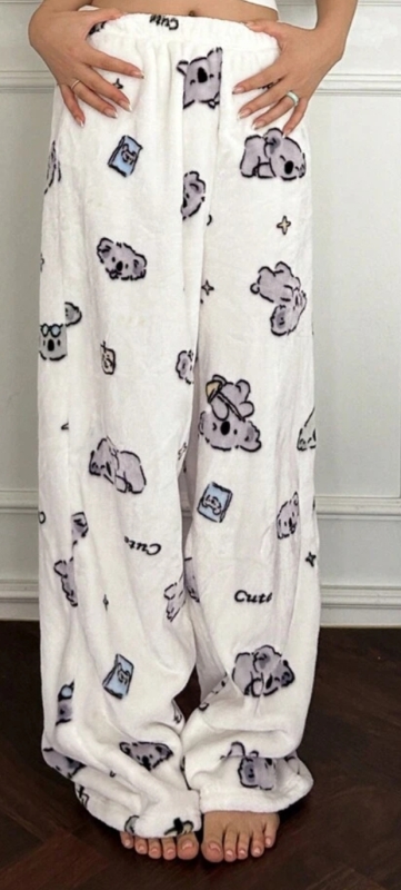 New Medium Women's DAZY Cute Koala Print Soft Flannel Pajama Bottoms.