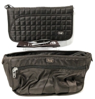 New LUG | Tango Passport Travel Wallet (Chocolate 9.75" x .75" x 5") & Lined Waterproof Travel Makeup Bag