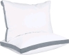 New - Utopia Bedding Gusseted Piping Bed Pillows , Queen Size (Grey), Set of 2 . Vacuum Sealed .