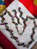Multi Colour Baguette Chaton Rhinestone Necklace & Matching Pierced Earrings Delicious