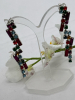 Multi Colour Baguette Chaton Rhinestone Necklace & Matching Pierced Earrings Delicious - 4