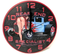 New "Rear End Specialist" Wood Back Wall Clock | 12" Diameter