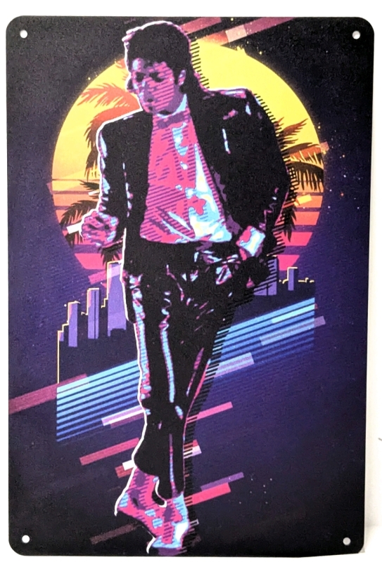 New Retro Neon MICHAEL JACKSON Metal Sign &bull; 8" x 10.8"