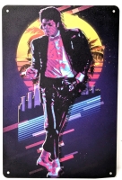 New Retro Neon MICHAEL JACKSON Metal Sign &bull; 8" x 10.8"